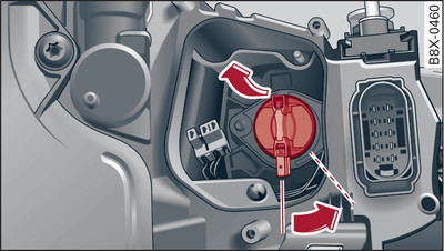 Bulb housing: Removing the bulb